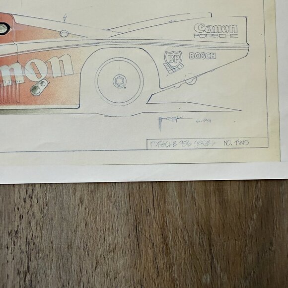 Porsche Racer Car Drawing from the 80's - Copy - Picture 4 of 8